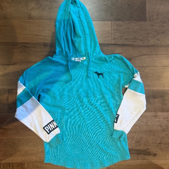 PINK Turquoise Hoodie XS - Picture 1 of 2